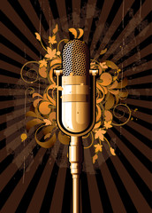Retro abstract with microphone