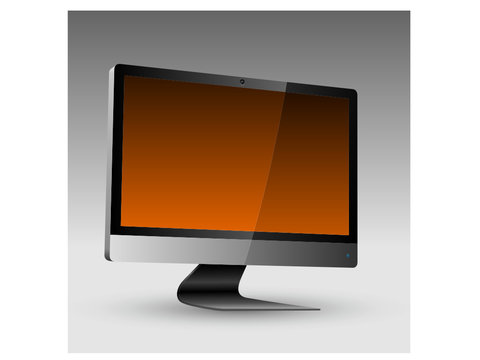 Flat LCD monitor editable vector file