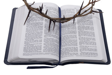 crown of thorns on Bible