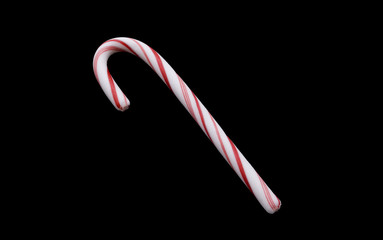 candy cane isolated on Black