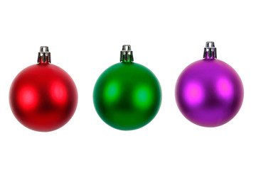 three xmas baubles