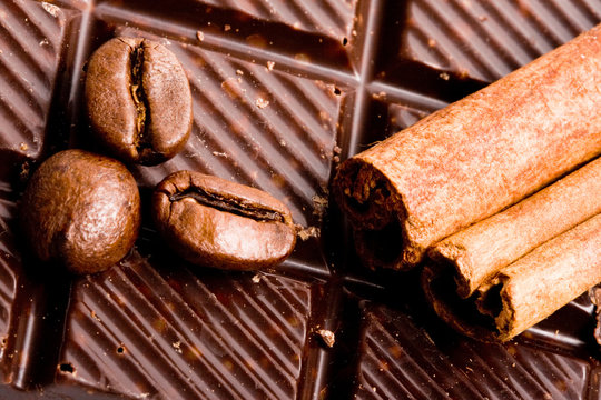 chocolate, coffee and cinnamon