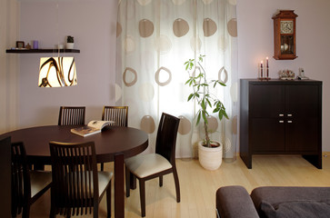 Interior of a guest room in the private house. Indoors.