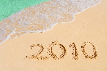 Numbers 2010 on beach