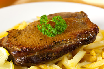 Entenbrust, gebraten