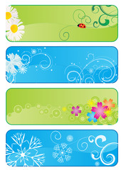 vector set of 4 different  seasonal banners