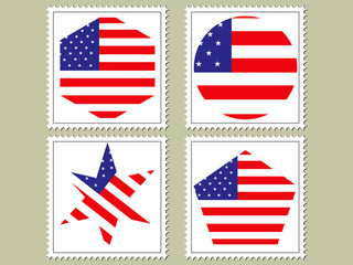 vector usa flag stamp