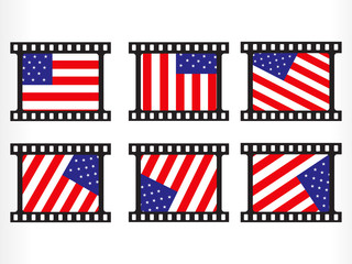 vector stamp with us flag