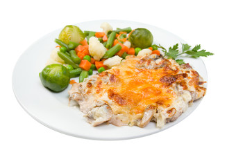 baked meat with vegetable