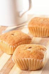 Tasty vanilla cakes with tea