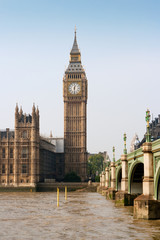 Fototapeta na wymiar Westminster bridge and Big Ben. London, England