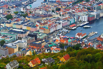 Naklejka premium Panorama of Bergen, Norway