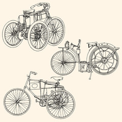 old classic bike motobike Illustration Vector