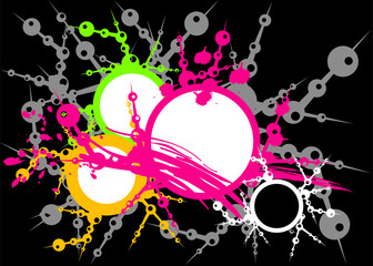 Naklejka premium techno abstract vector on black background
