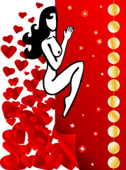 Obraz na płótnie Canvas love girl with hearts