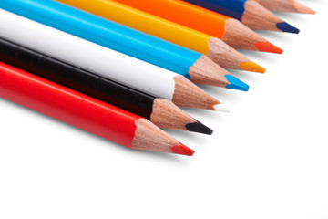 Color pencils  on white background