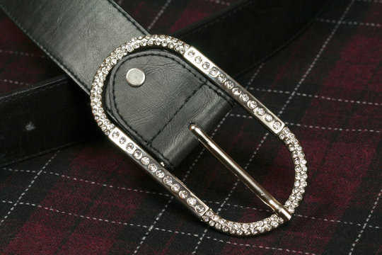 Belt with diamond buckle