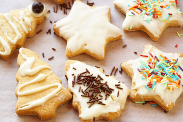 Decorated Christmas cookies