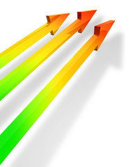 Parallel colorful arrows