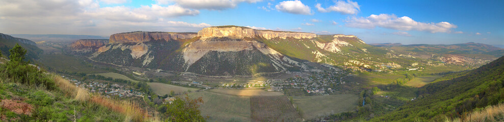 Panorama of Grand Canyon in Crimean Mountains