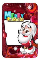vector santa claus postcard with a greeting sign