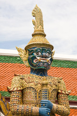 A kind of mythological soldier in Grand Palace in Bangkok