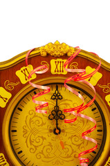 old clock on the eve of New Year and Christmas
