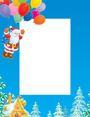 Obraz na płótnie Canvas Christmas frame / border with Santa Claus
