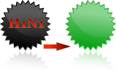 H1N1 text on the buttons
