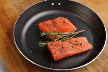 raw organic wild salmon steak from the irish west coast