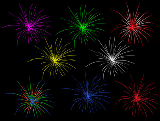 illustration mix of fireworks