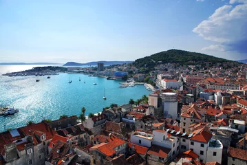 Zelfklevend Fotobehang Croatia - Split Postcard of city and Marjan Hill © Pablo Debat