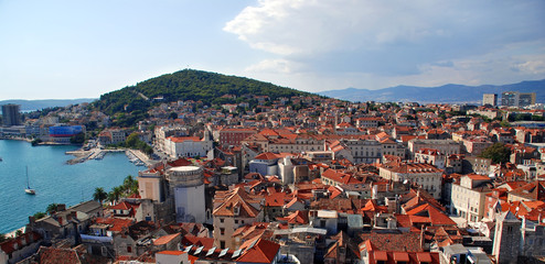 Obraz premium Croatia - Split Postcard of city and Marjan Hill