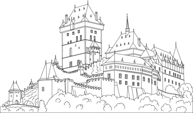 Gothic castle Karlstein (Carlstein) et Czech republic (Europe)