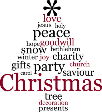 Christmas tree tag cloud