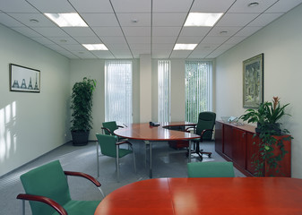 Interior of the office cabinet. Modern, indoors, day lighting..