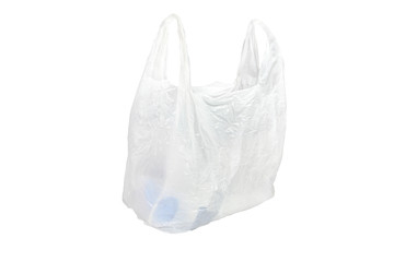 white plastic bag under the white background