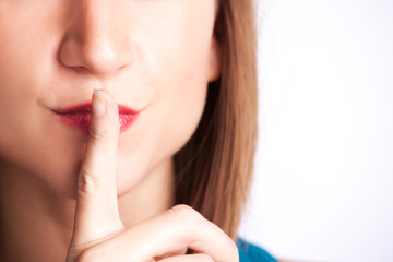 Naklejka premium Shush woman