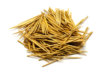 pile of toothpicks isolated on white background