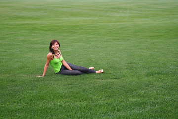 girl on a lawn
