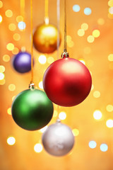 Naklejka na ściany i meble Colorful Christmas ornaments