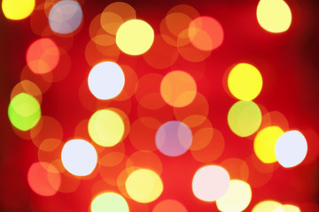 Christmas lamp arranged on red background