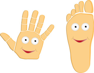 hand and foot cartoon illustration