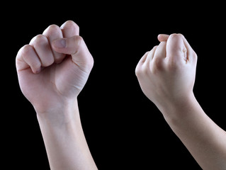 Fototapeta premium hand gestures, fist, threat, solidarity