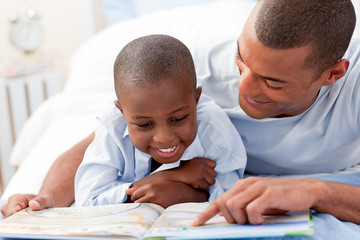 Father reading with his son