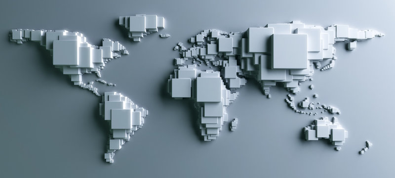 Fototapeta world made in blocks