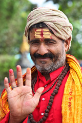Indian sadhu giving you blessing