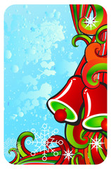 vector christmas background with christmas bells on it