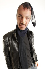bank robber with vintage jacket