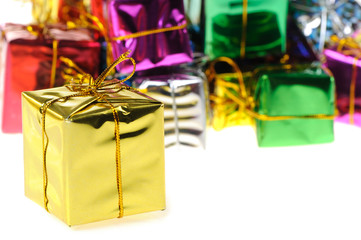 Set of gifts in boxes